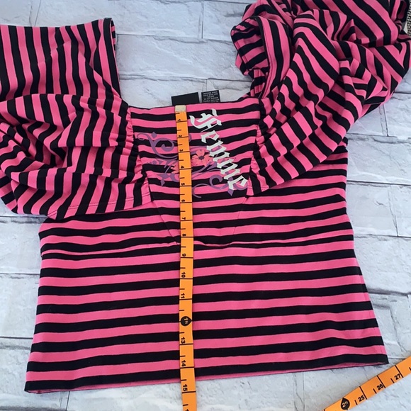 Mecca Femme striped bat sleeve top size large - Picture 9 of 11